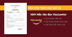 Mẫu đơn trình báo mất xe