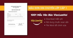 Mẫu đơn xin chuyển lớp cấp 1