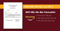 Mẫu đơn xin học lại lớp 9