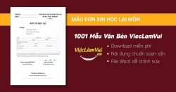 Mẫu đơn xin học lại môn