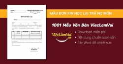 Mẫu đơn xin học lại trả nợ môn