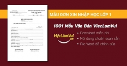 Mẫu đơn xin nhập học lớp 1