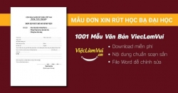 Mẫu đơn xin rút học bạ đại học