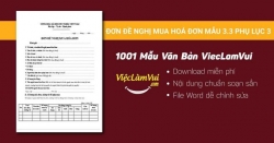 Đơn đề nghị mua hóa đơn mẫu 3.3 phụ lục 3 theo Thông tư 39/2014/TT-BTC