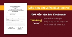 Mẫu đơn xin miễn giảm học phí