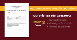 Mẫu đơn xin nghỉ thai sản cho chồng