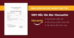 Mẫu đơn xin xác nhận tạm trú