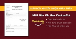 Mẫu đơn xin xác nhận nhân thân