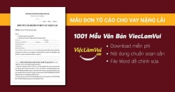 Mẫu đơn tố cáo cho vay nặng lãi