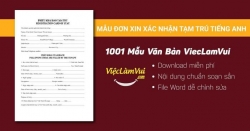 Mẫu đơn xin xác nhận tạm trú tiếng Anh