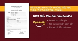 Mẫu đơn xin chuyển trường tiểu học, THCS, THPT cùng tỉnh/thành