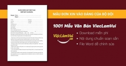 Mẫu đơn xin vào Đảng của bộ đội