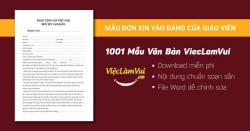 Mẫu đơn xin vào Đảng của giáo viên