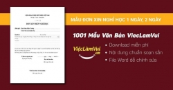 Mẫu đơn xin nghỉ học 1 ngày, 2 ngày dành cho học sinh cấp 2, cấp 3