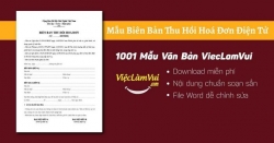 Mẫu biên bản thu hồi hoá đơn điện tử