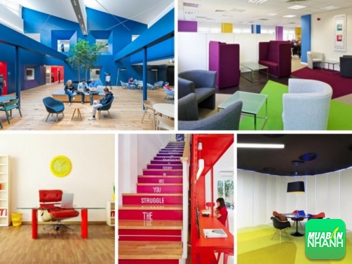 Màu sắc tạo cảm hứng làm việc cho văn phòng startup