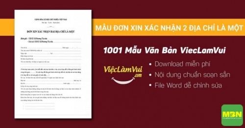 Mẫu đơn xin xác nhận 2 địa chỉ là một, 4442, Minh Toàn, Giàu Nhanh, 12/03/2021 10:00:25