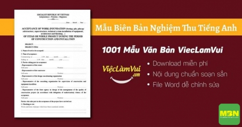 Mẫu biên bản nghiệm thu tiếng Anh chi tiết nhất, 4535, Minh Toàn, Giàu Nhanh, 06/04/2021 14:23:46